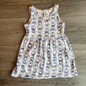 H&M Girl’s Sleeveless Butterfly A-Line Swing Flowy Dress Blue White Butterfly 5T